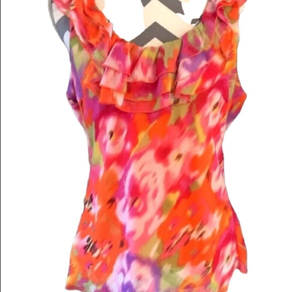 Spense LARGE Colorful Ruffle Top